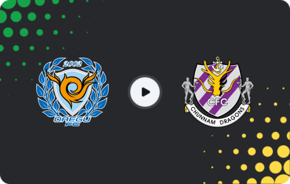 Where to watch Daegu FC — Jeonnam Dragons, K-League 2, 07.03.2026