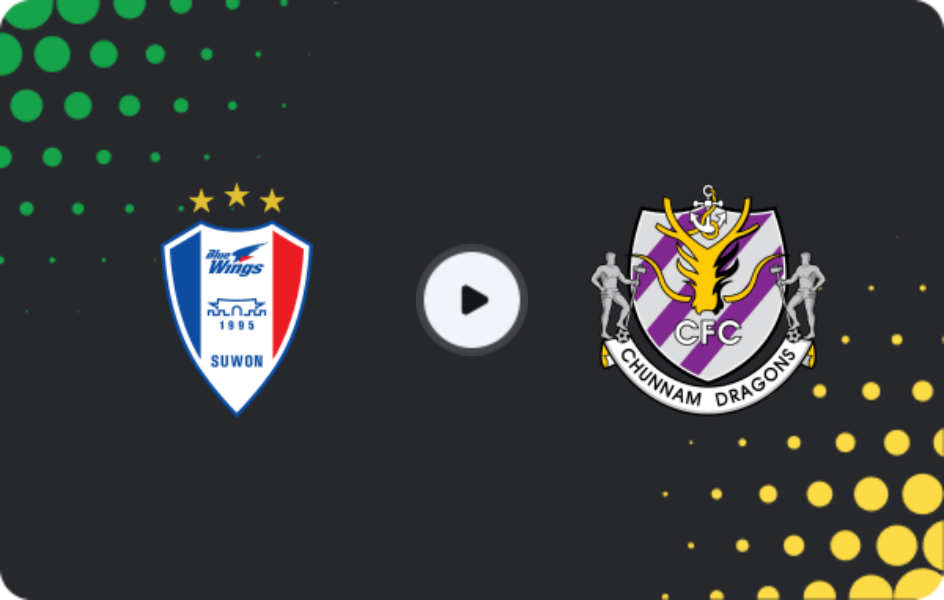Where to watch Suwon Bluewings — Jeonnam Dragons, K-League 2, 14.03.2026