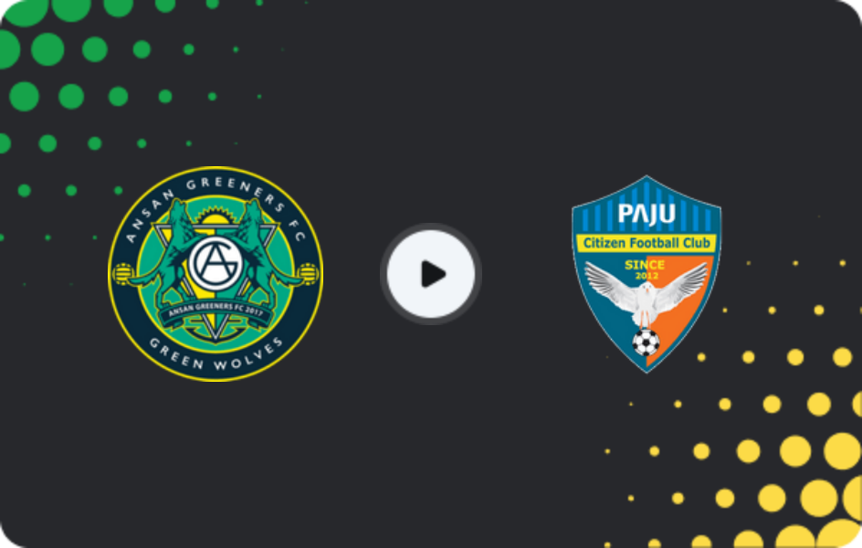 Where to watch Ansan Greeners — Paju Citizen, K-League 2, 15.03.2026