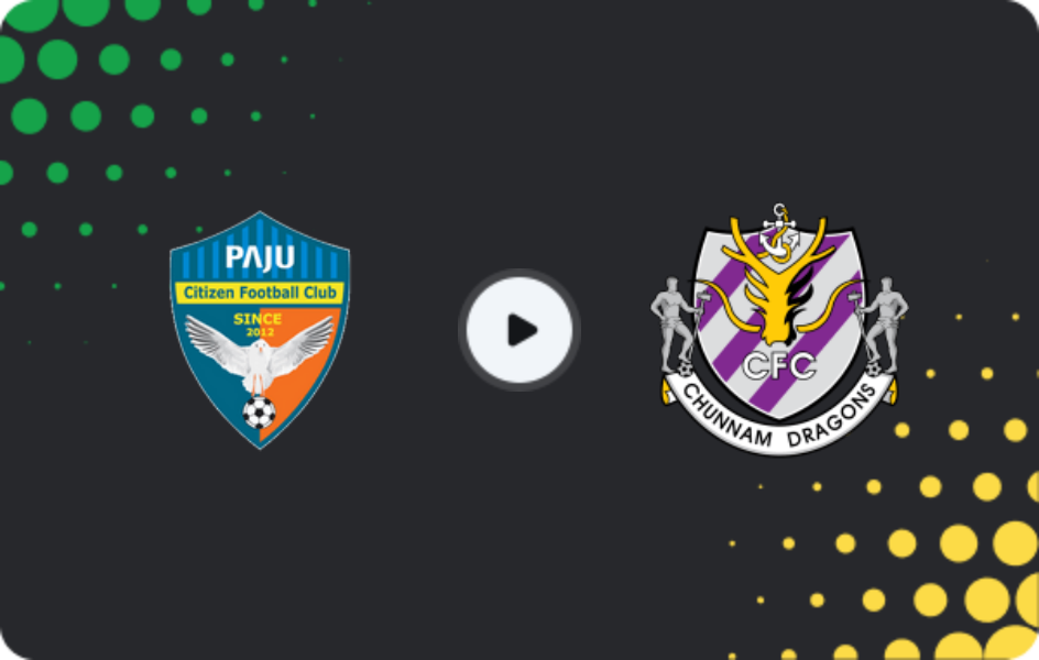 Where to watch Paju Citizen — Jeonnam Dragons, K-League 2, 21.03.2026