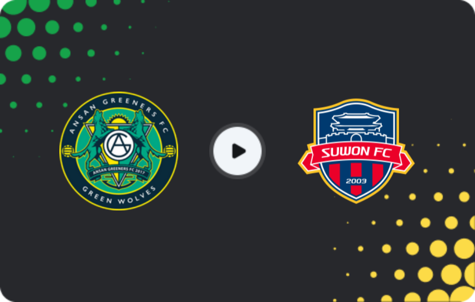 Where to watch Ansan Greeners — Suwon City, K-League 2, 04.07.2026