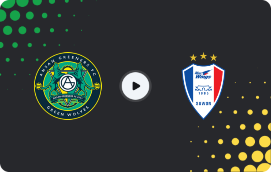 Where to watch Ansan Greeners — Suwon Bluewings, K-League 2, 11.07.2026