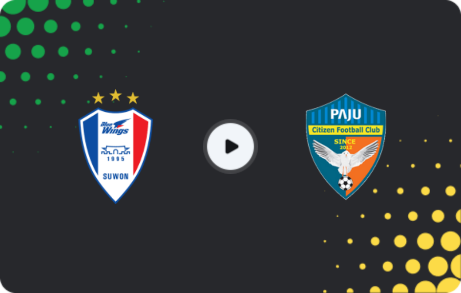 Where to watch Suwon Bluewings — Paju Citizen, K-League 2, 19.07.2026