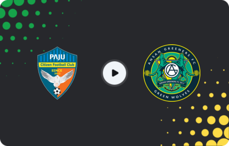 Where to watch Paju Citizen — Ansan Greeners, K-League 2, 26.07.2026