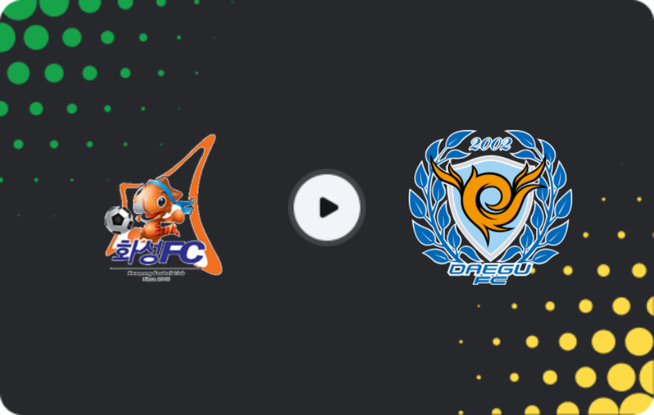 Where to watch Hwaseong — Daegu FC, K-League 2, 01.08.2026