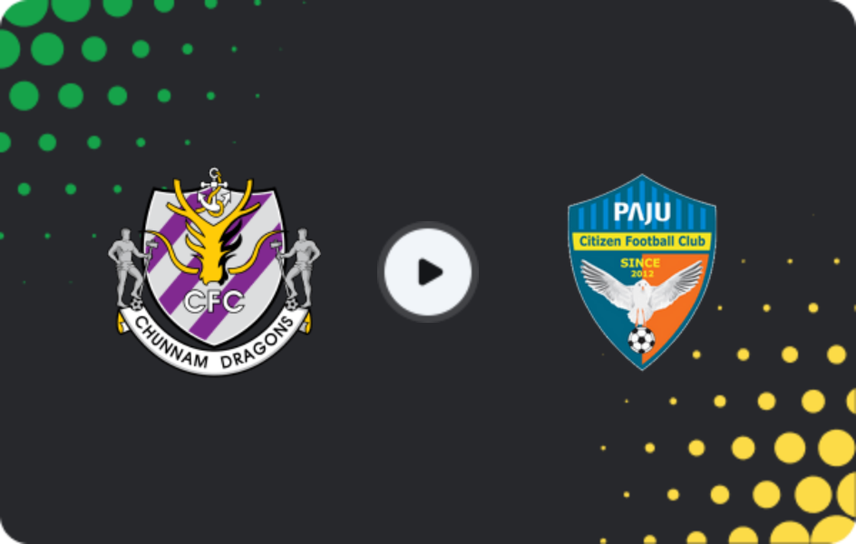 Where to watch Jeonnam Dragons — Paju Citizen, K-League 2, 02.08.2026