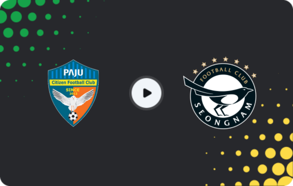 Where to watch Paju Citizen — Seongnam FC, K-League 2, 16.08.2026