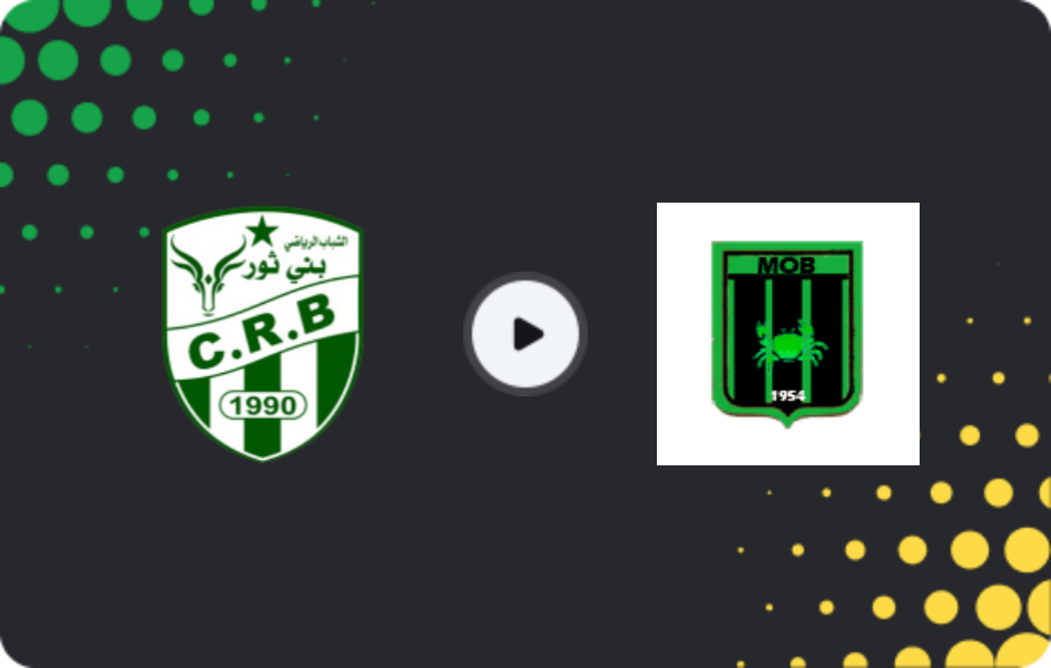 Where to watch CR Béni Thour — MO Bejaia, Ligue 2, 31.01.2026