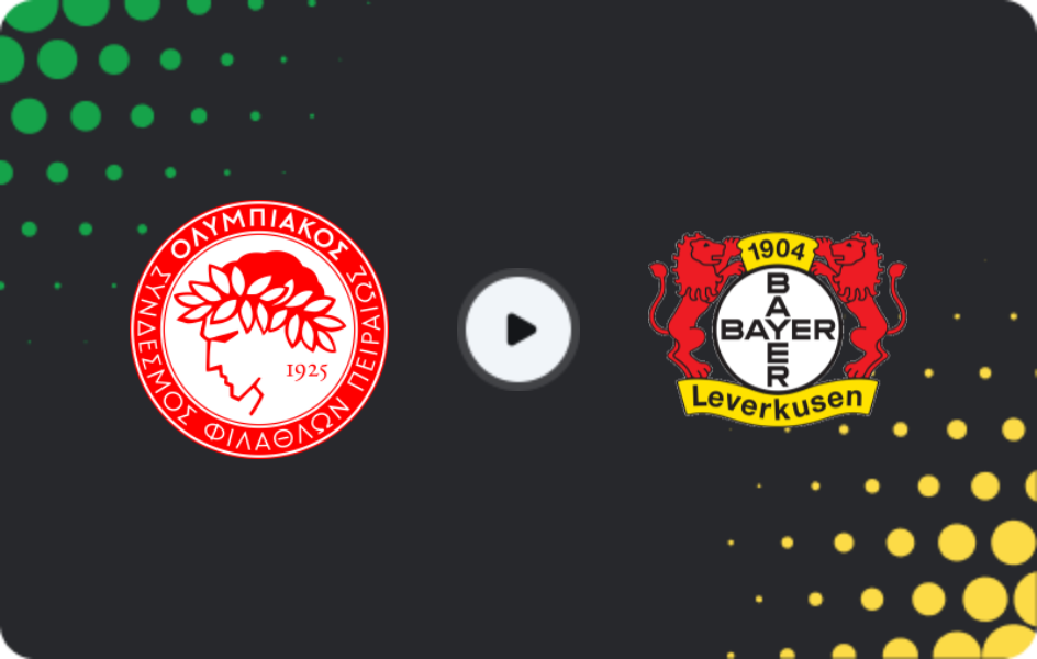 Where to watch Olympiakos — Bayer Leverkusen, Champions League, 18.02.2026