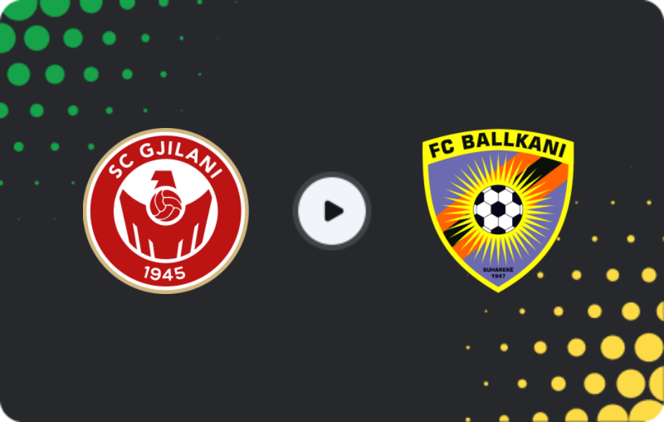 Where to watch Gjilani — Ballkani, Superliga, 08.02.2026