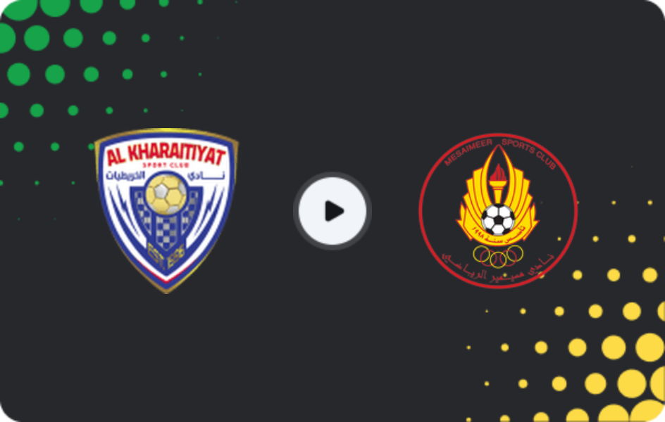 Where to watch Al Kharaitiyat — Al Mesaimeer, Second Division, 08.02.2026