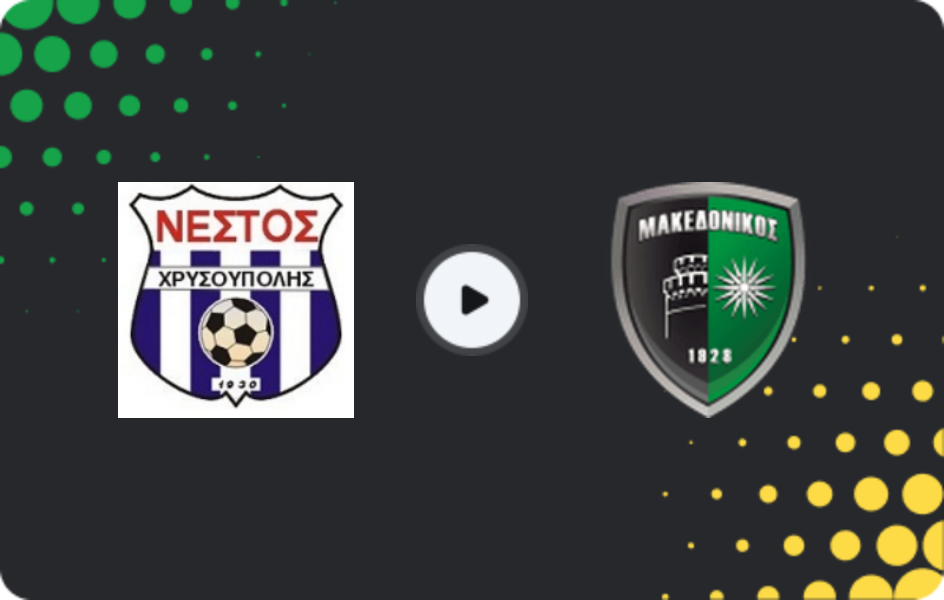 Where to watch Nestos Chrisoupolis — Makedonikos Neapolis, Super League 2, 22.02.2026