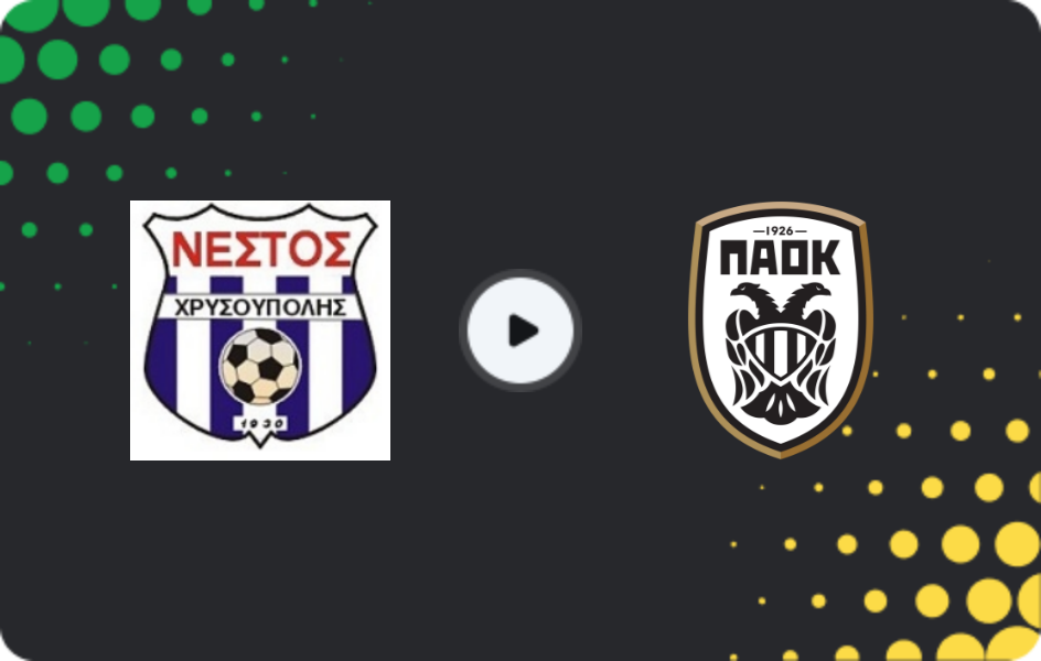 Where to watch Nestos Chrisoupolis — PAOK II, Super League 2, 01.03.2026