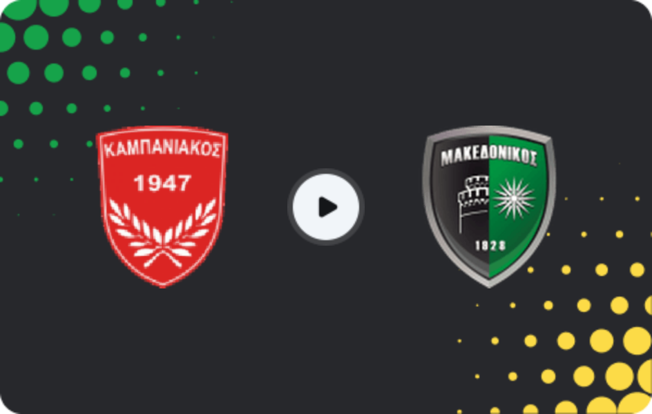 Where to watch Kampaniakos Chalastra — Makedonikos Neapolis, Super League 2, 01.03.2026