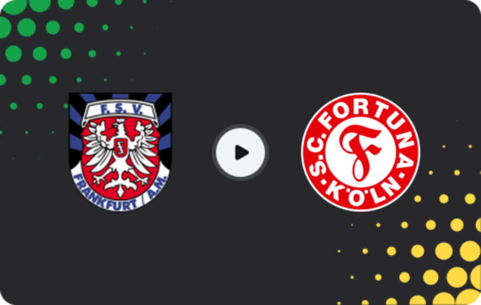 Where to watch FSV Frankfurt U19 — Fortuna Köln U19, U19 Bundesliga, 08.02.2026
