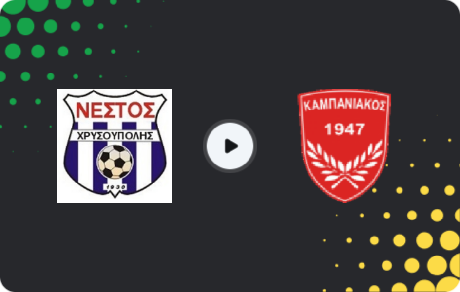 Where to watch Nestos Chrisoupolis — Kampaniakos Chalastra, Super League 2, 22.03.2026