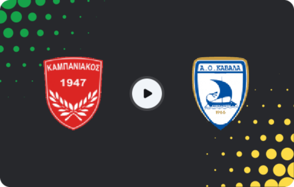 Where to watch Kampaniakos Chalastra — Kavala, Super League 2, 29.03.2026