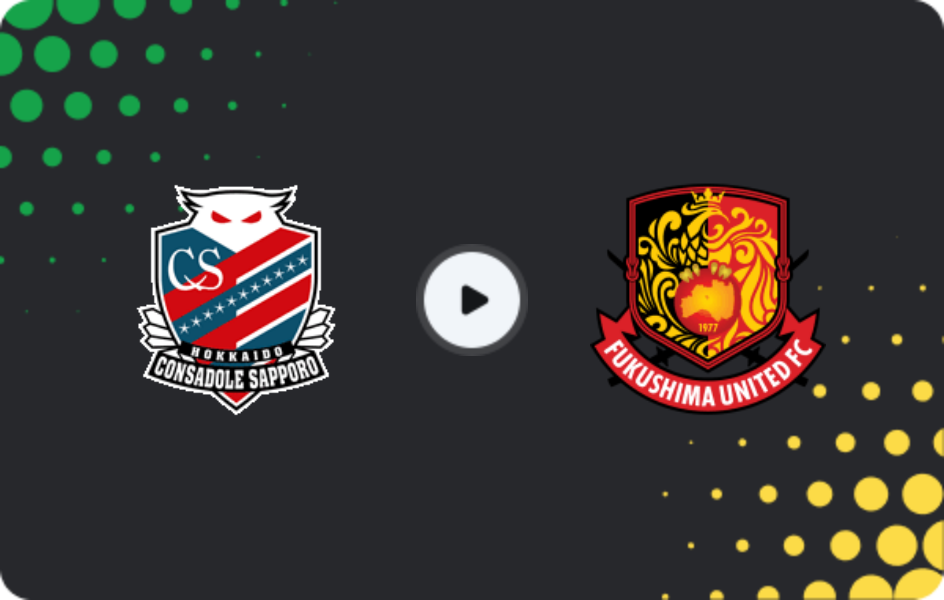 Where to watch Consadole Sapporo — Fukushima United, J2 League, 04.04.2026