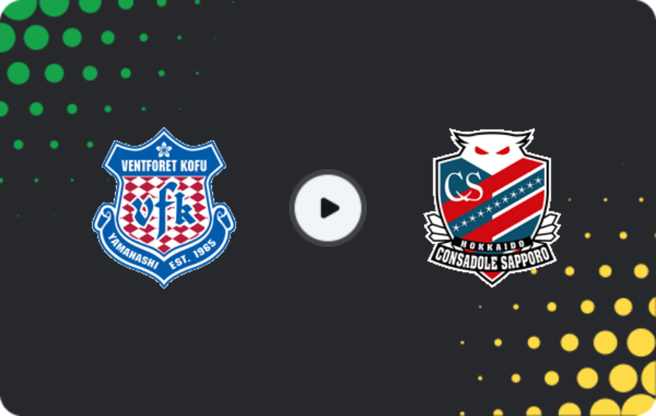 Where to watch Ventforet Kofu — Consadole Sapporo, J2 League, 11.04.2026
