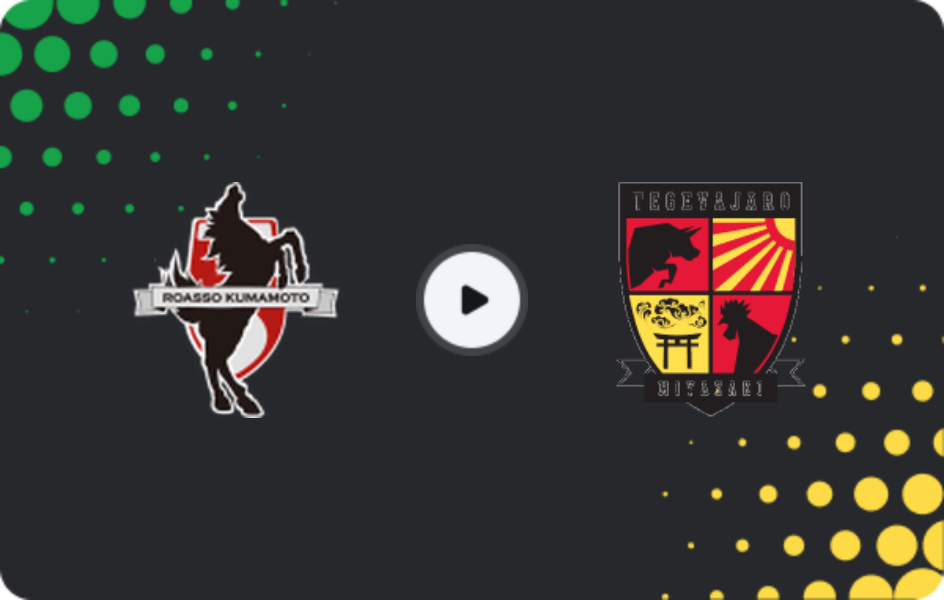 Where to watch Roasso Kumamoto — Tegevajaro Miyazaki, J2 League, 12.04.2026