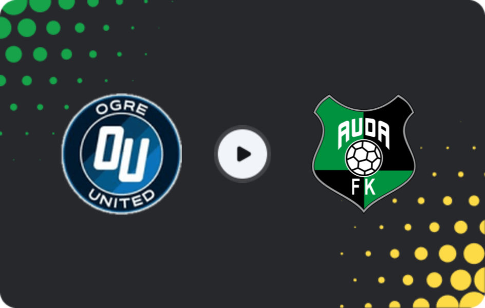 Where to watch Ogre United — Auda, Virsliga, 17.04.2026