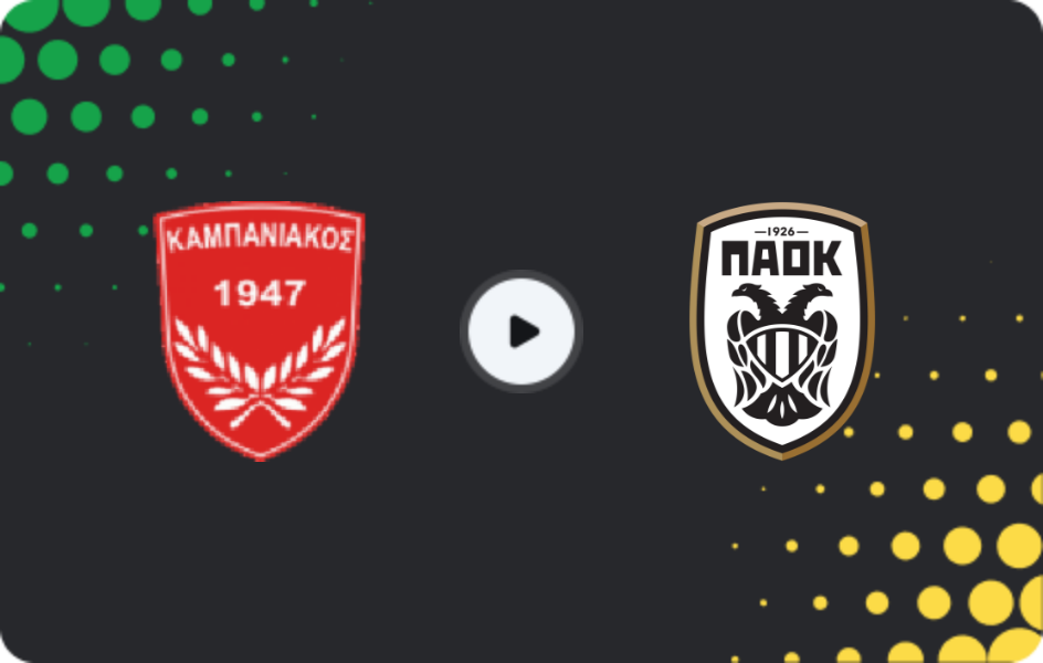 Where to watch Kampaniakos Chalastra — PAOK II, Super League 2, 19.04.2026