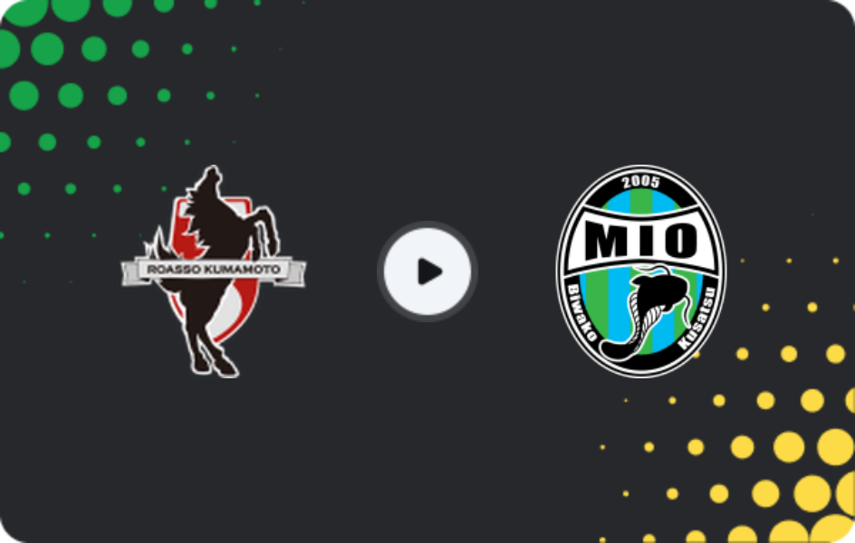 Where to watch Roasso Kumamoto — Biwako Shiga, J2 League, 03.05.2026