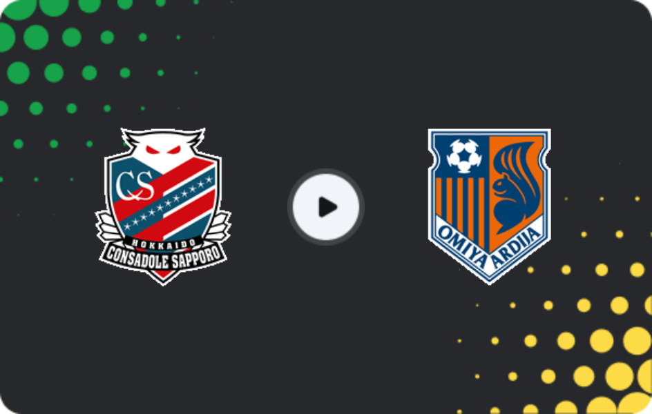 Where to watch Consadole Sapporo — Omiya Ardija, J2 League, 09.05.2026