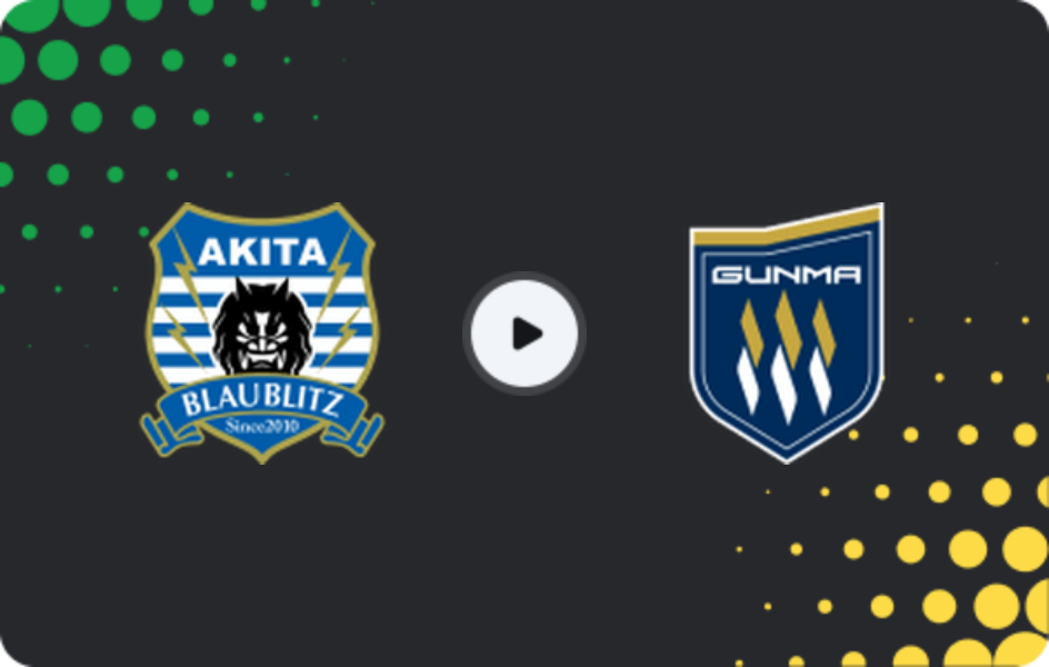 Where to watch Blaublitz Akita — Thespakusatsu Gunma, J2 League, 17.05.2026