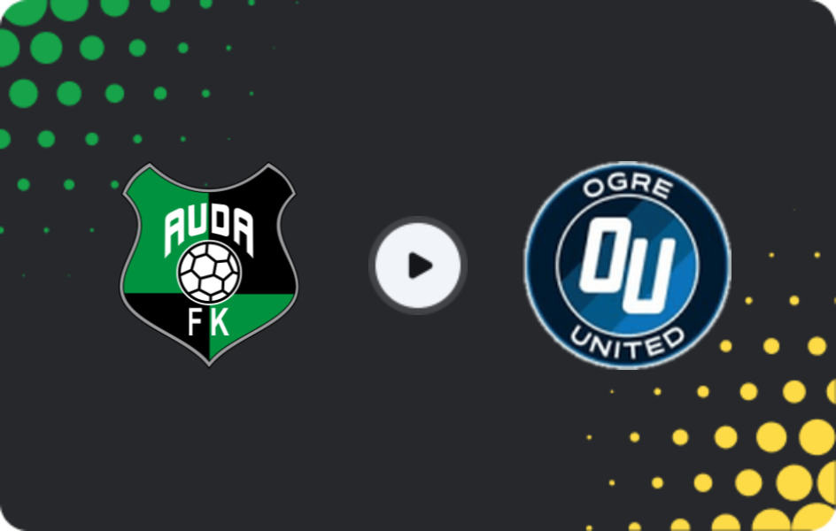 Where to watch Auda — Ogre United, Virsliga, 30.05.2026