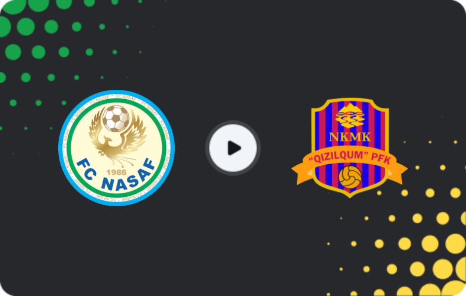 Where to watch Nasaf — Qizilqum, Super League, 30.07.2026