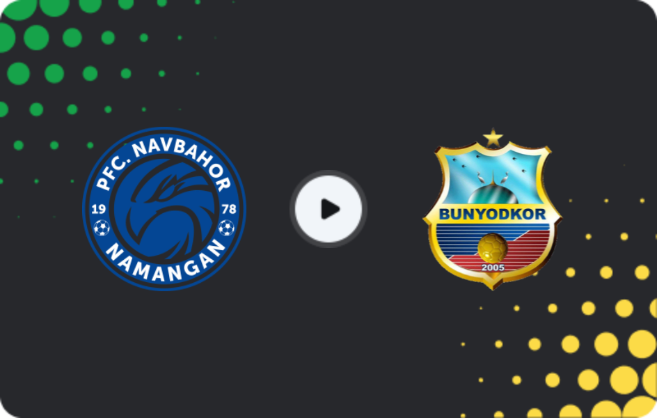 Where to watch Navbahor — Bunyodkor, Super League, 14.08.2026