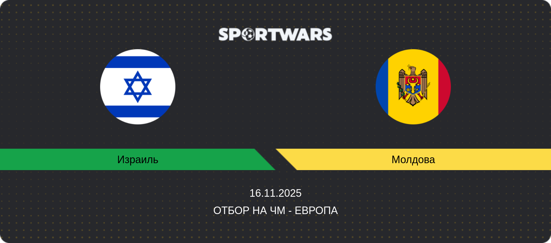 Прогноз матча Израиль - Молдова, Отбор на ЧМ - Европа, 16.11.2025