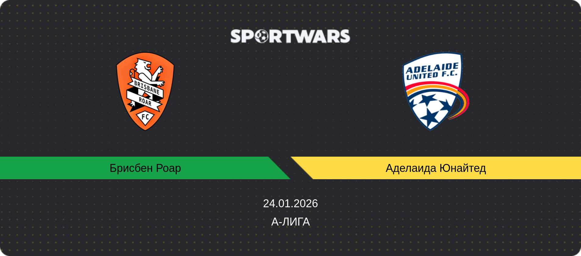 Прогноз матча Брисбен Роар - Аделаида Юнайтед, А-Лига, 24.01.2026