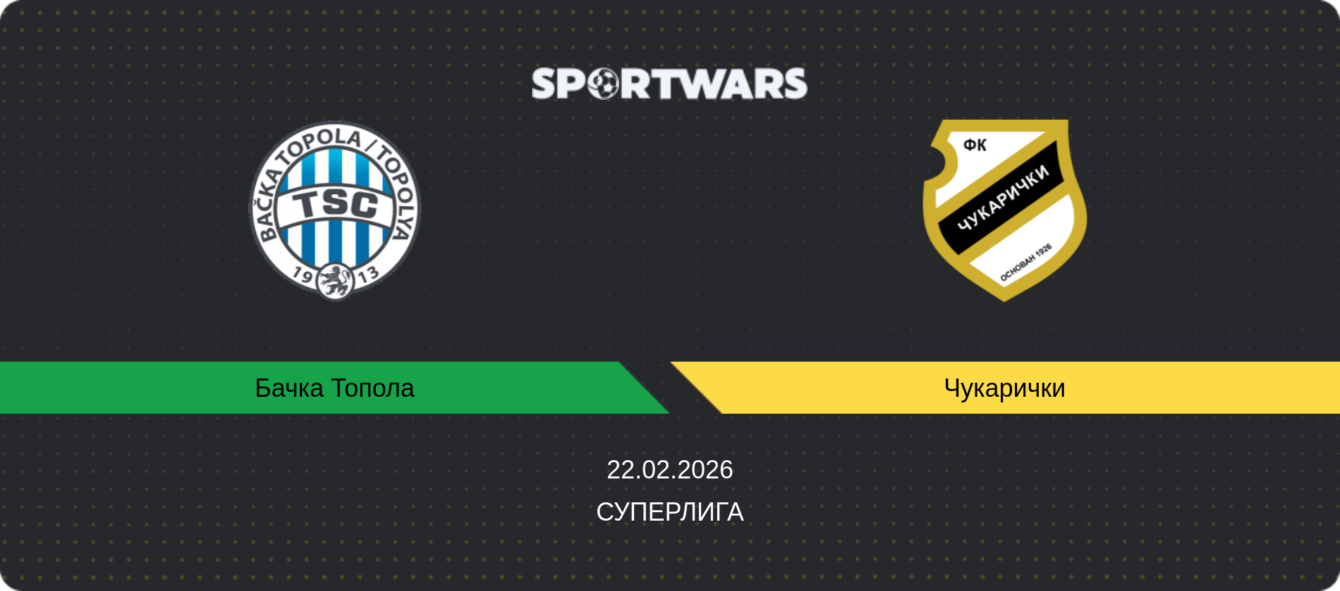 Прогноз матча Бачка Топола - Чукарички, Суперлига, 22.02.2026