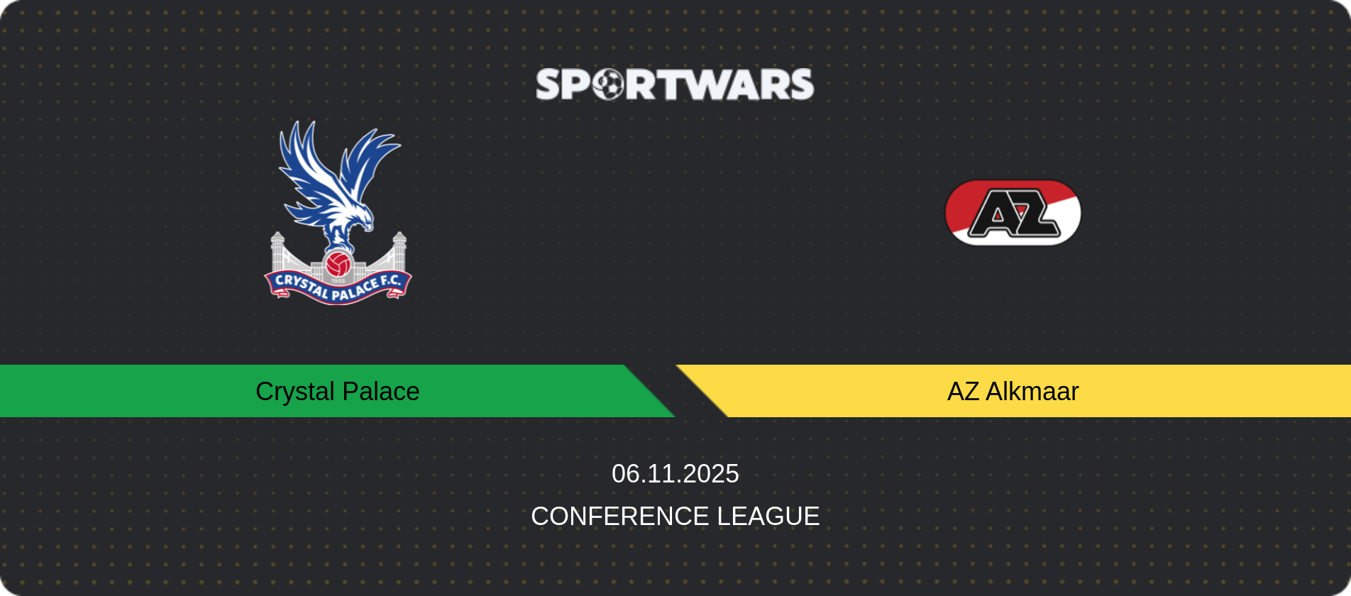 Match prediction Crystal Palace — AZ Alkmaar, Conference League, 06.11.2025