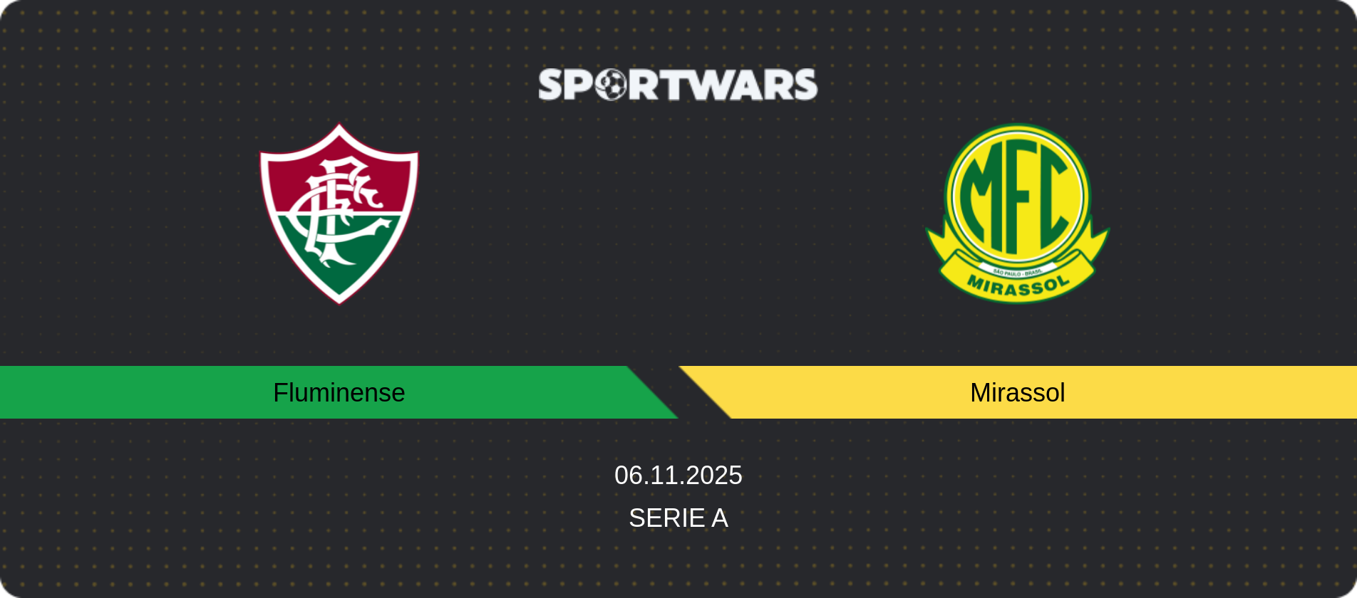 Match prediction Fluminense — Mirassol, Serie A, 06.11.2025