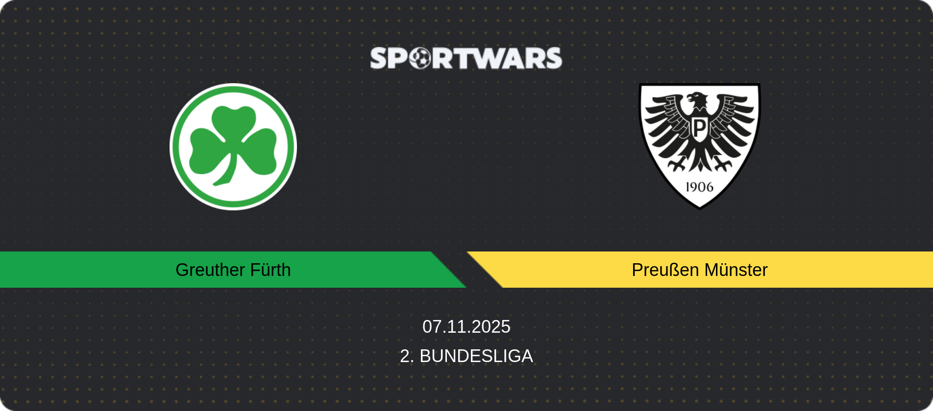 Match prediction Greuther Fürth — Preußen Münster, 2. Bundesliga, 07.11.2025