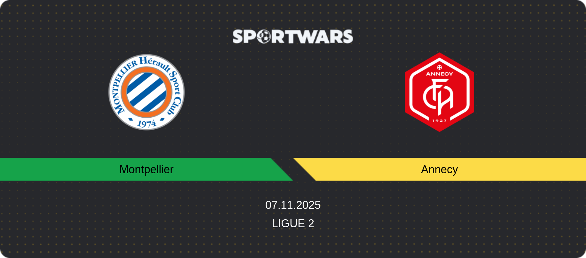 Match prediction Montpellier — Annecy, Ligue 2, 07.11.2025