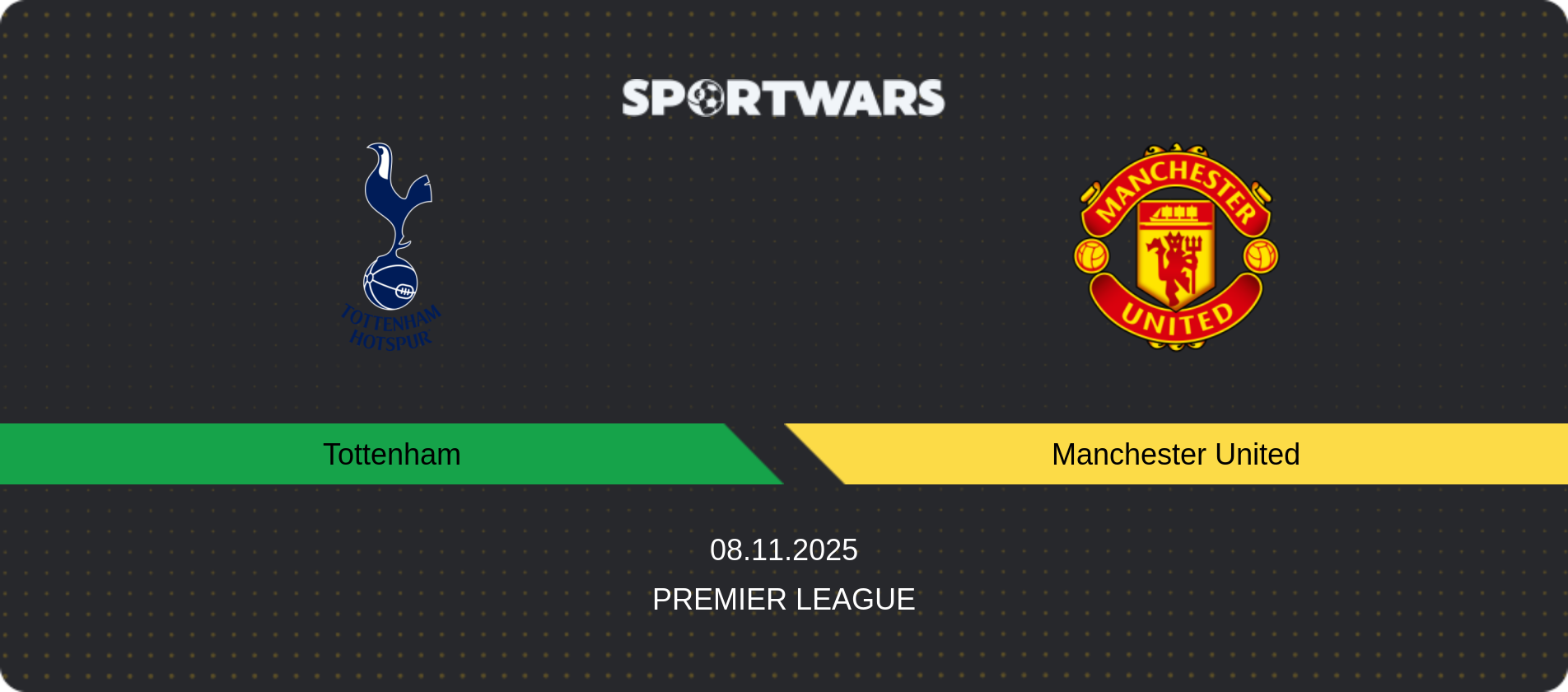 Match prediction Tottenham — Manchester United, Premier League, 08.11.2025