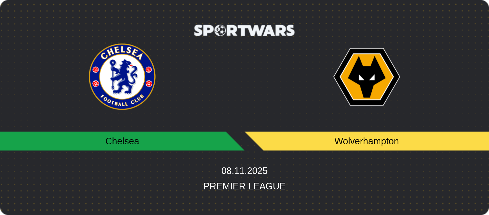 Match prediction Chelsea — Wolverhampton, Premier League, 08.11.2025