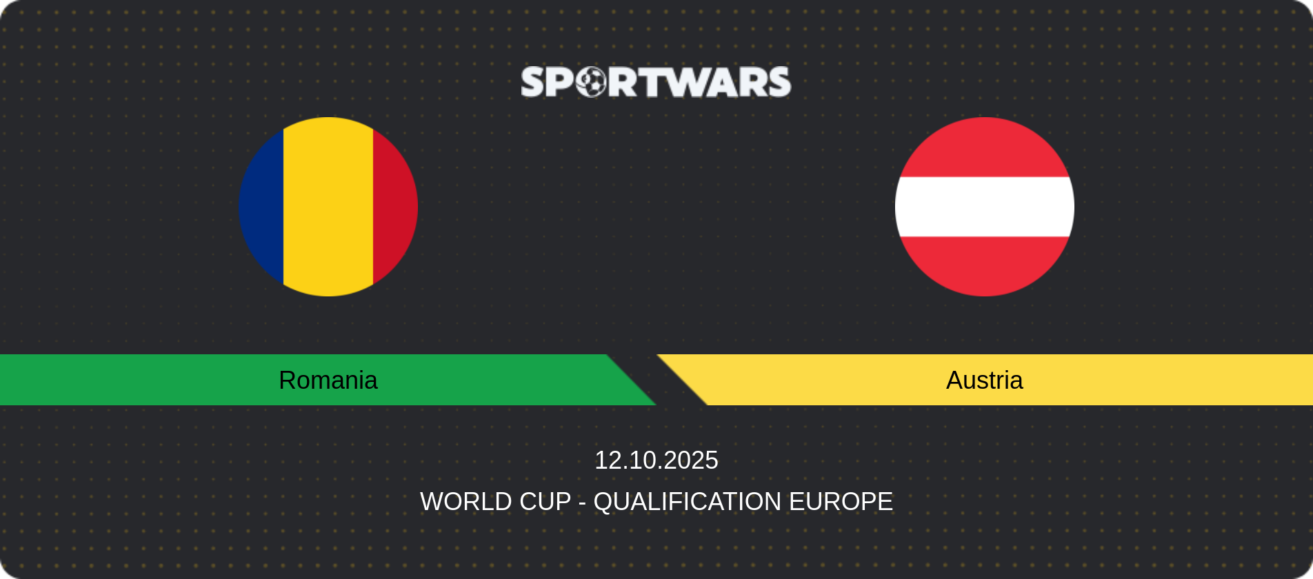 Match prediction Romania — Austria, World Cup - Qualification Europe, 12.10.2025