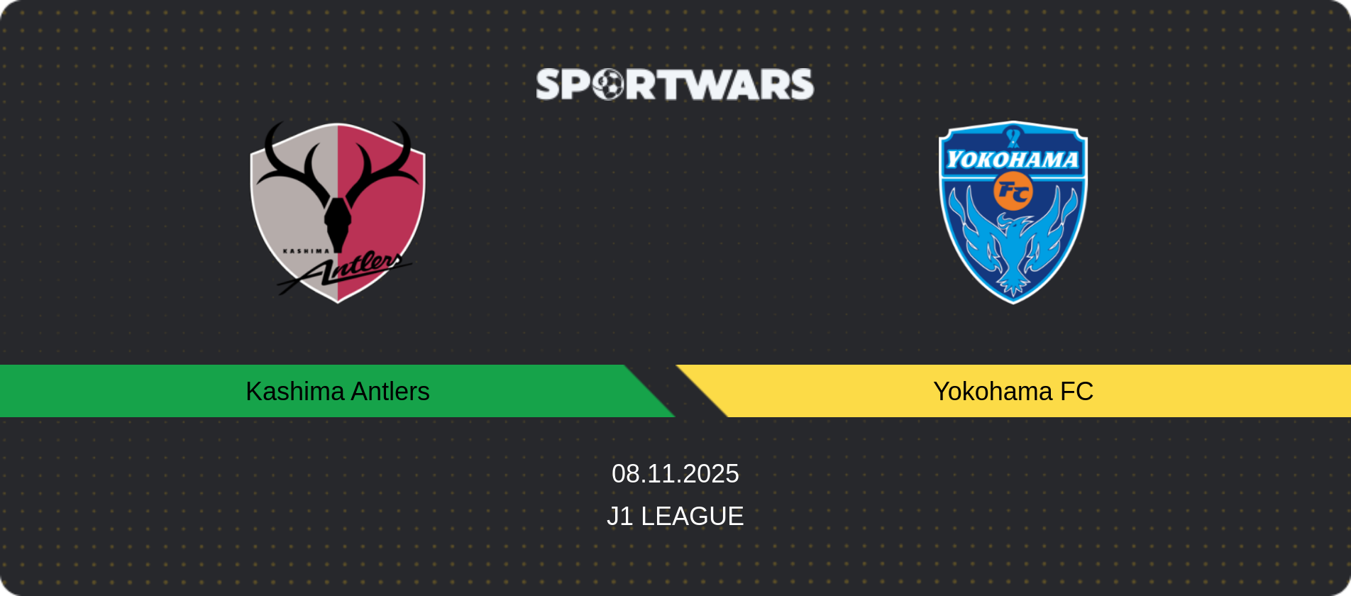 Match prediction Kashima Antlers — Yokohama FC, J1 League, 08.11.2025