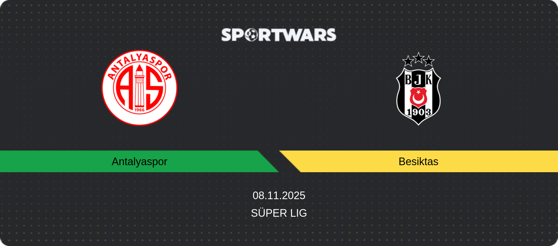 Match prediction Antalyaspor — Besiktas, Süper Lig, 08.11.2025