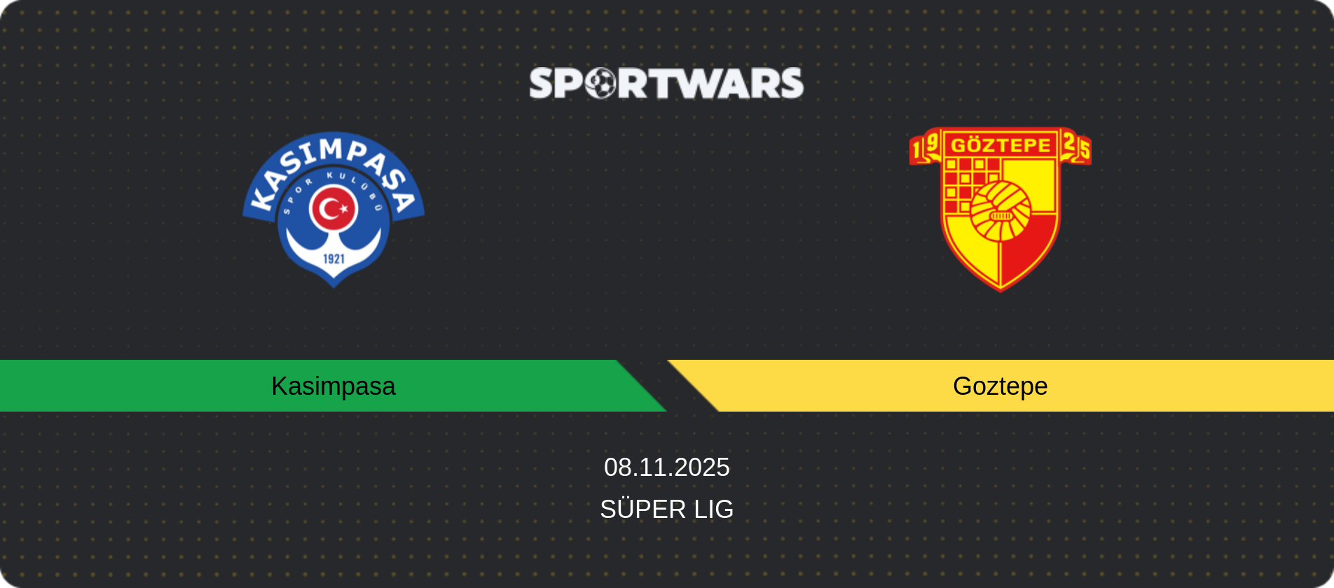 Match prediction Kasimpasa — Goztepe, Süper Lig, 08.11.2025