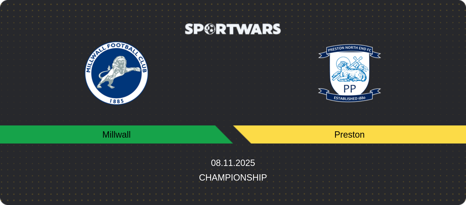 Match prediction Millwall — Preston, Championship, 08.11.2025