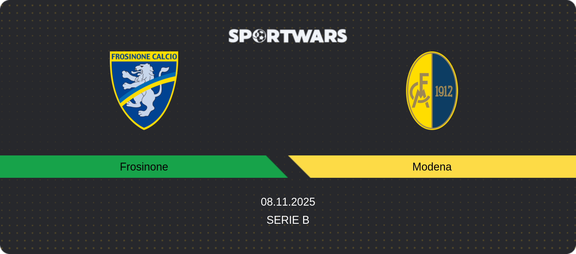 Match prediction Frosinone — Modena, Serie B, 08.11.2025