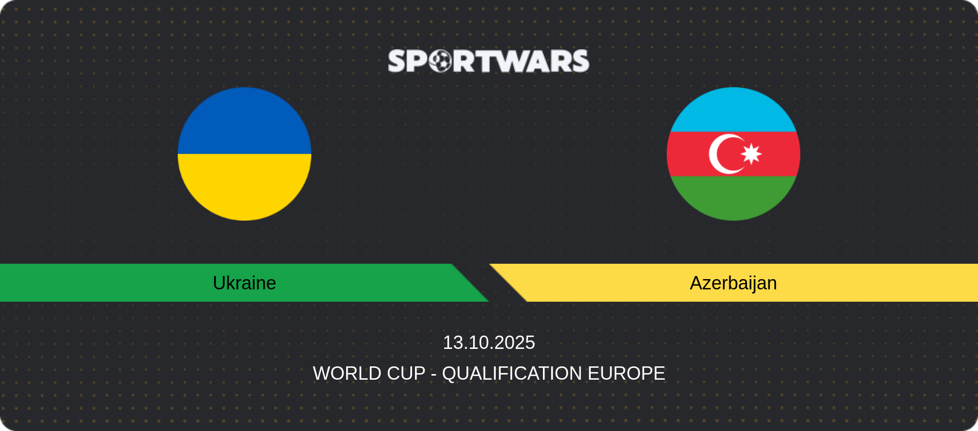 Match prediction Ukraine — Azerbaijan, World Cup - Qualification Europe, 13.10.2025