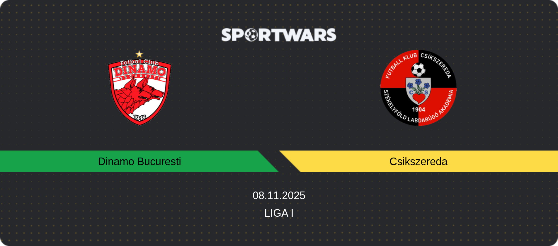 Match prediction Dinamo Bucuresti — Csikszereda, Liga I, 08.11.2025
