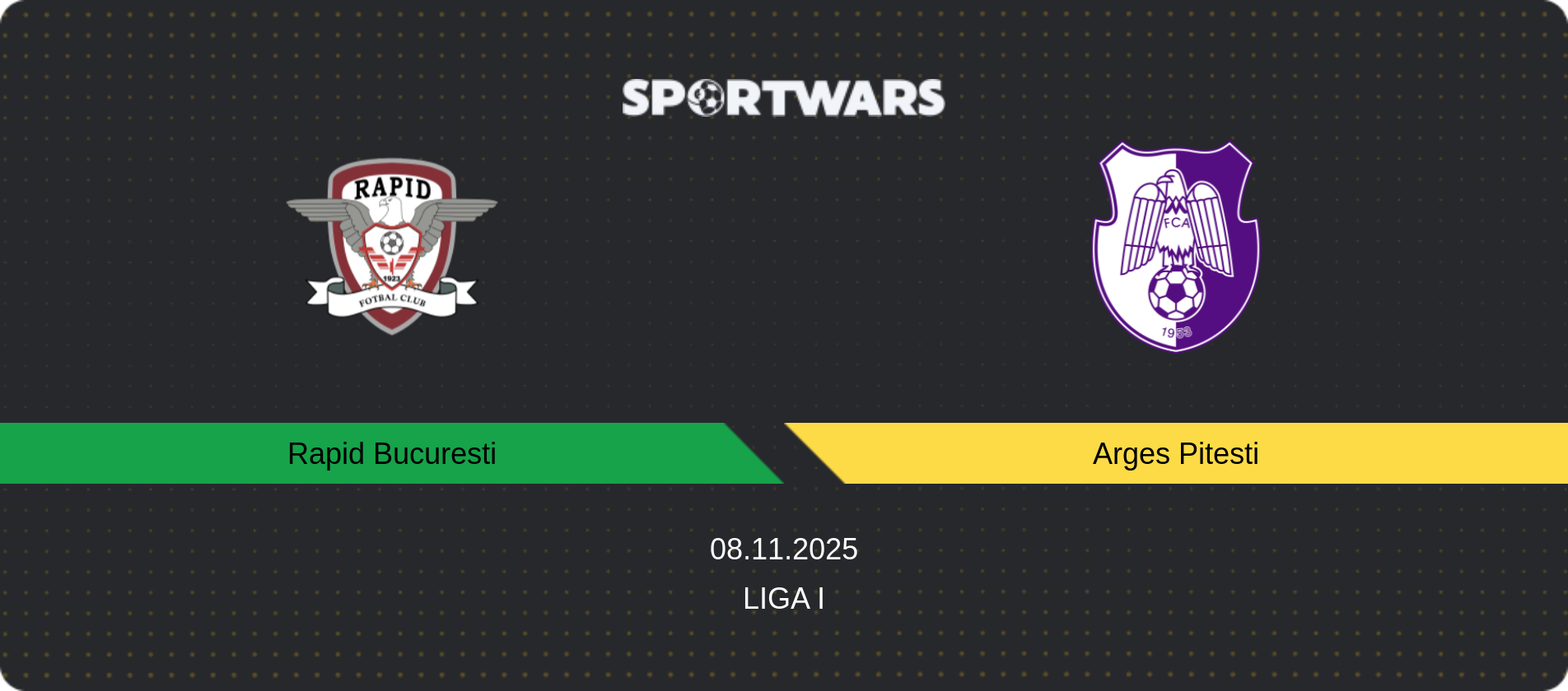 Match prediction Rapid Bucuresti — Arges Pitesti, Liga I, 08.11.2025